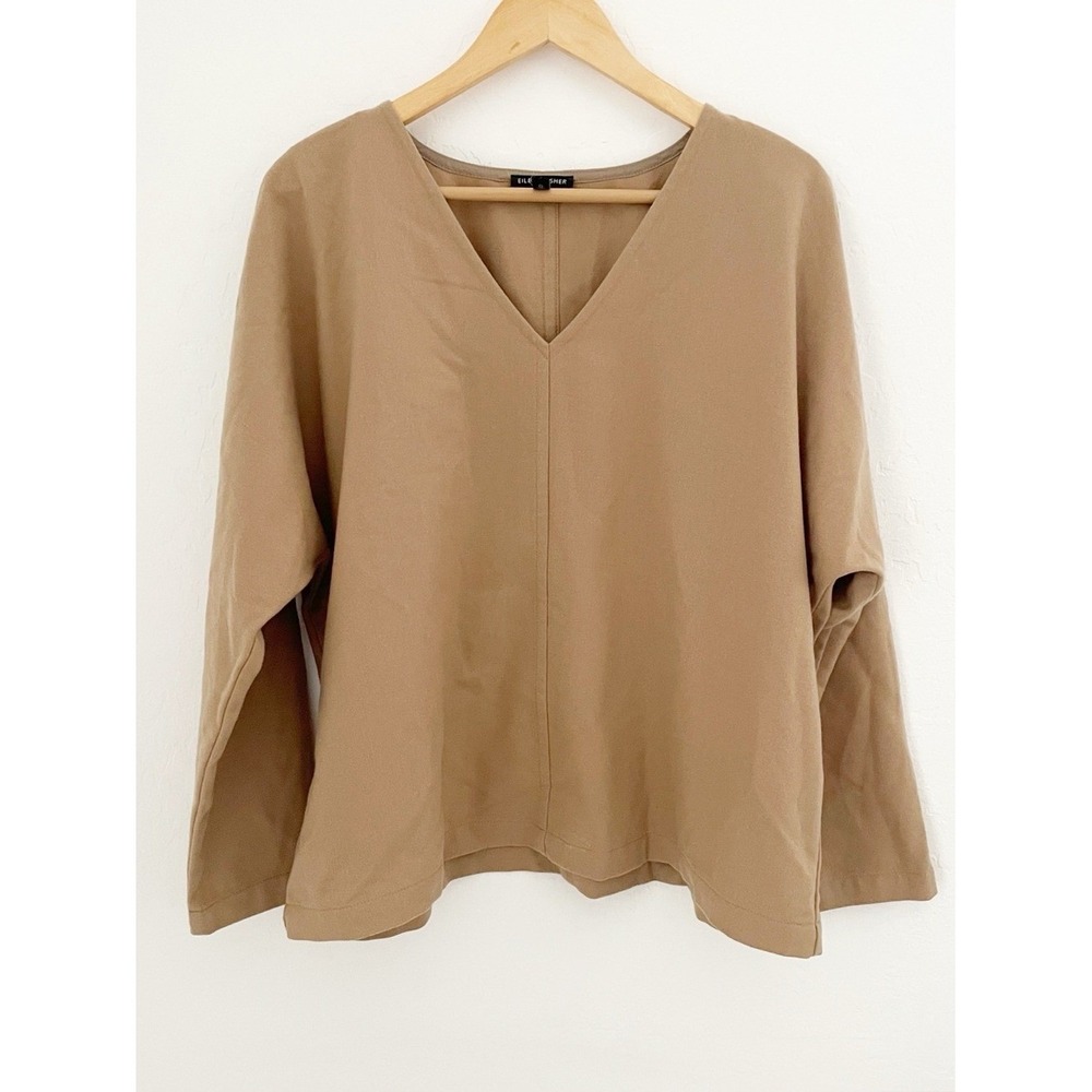Eileen fisher wool boxy long sleeve blouse size large